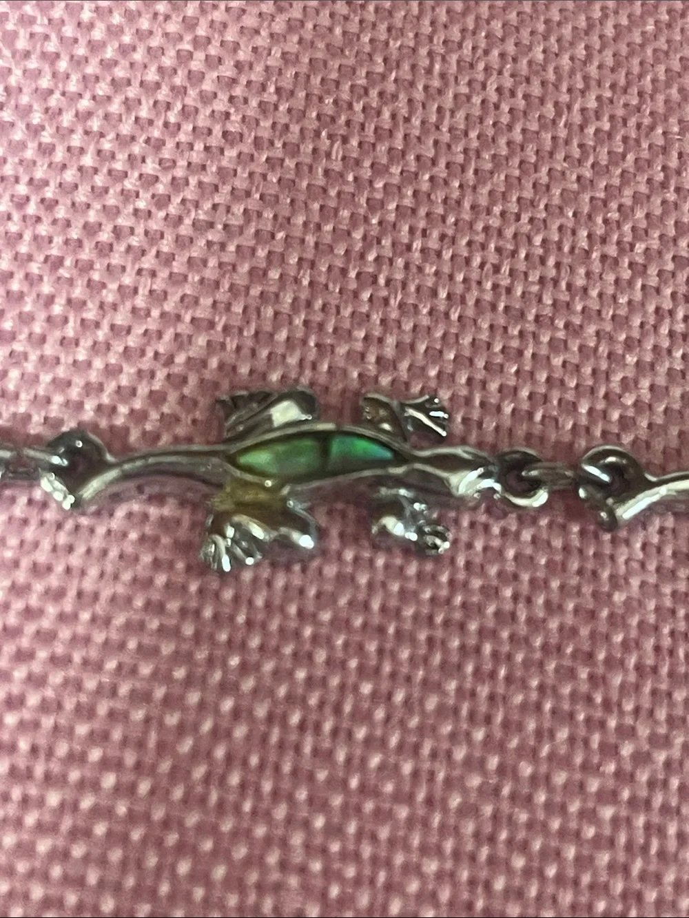 Silver alligator Bracelet with Crystal Accents